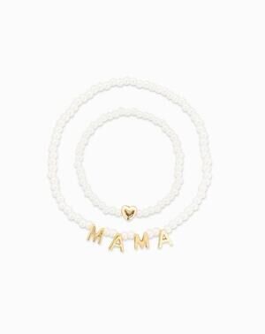 Mama and Her Heart Pearl Matching Bracelet Set